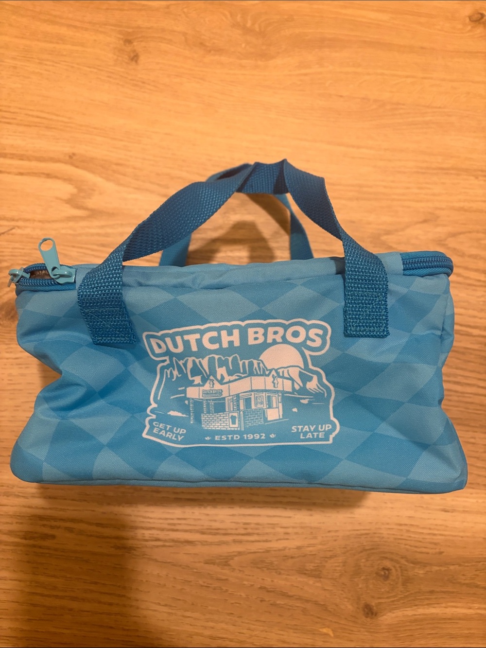 Dutch Bros Light Blue Logo collapsible lunch Bag